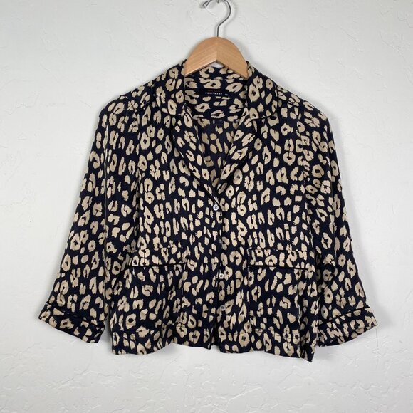 KATE MOSS x EQUIPMENT $288‎ Size Small Leopard Print 100% Silk Button-Up Top - Picture 1 of 9
